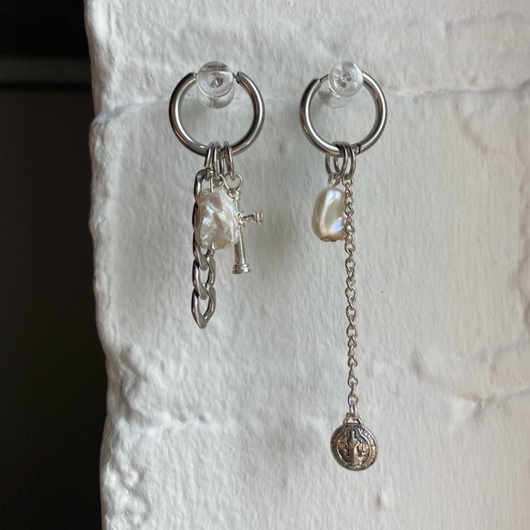 Stainless Steel Charm Earrings - Picture 3 of 3